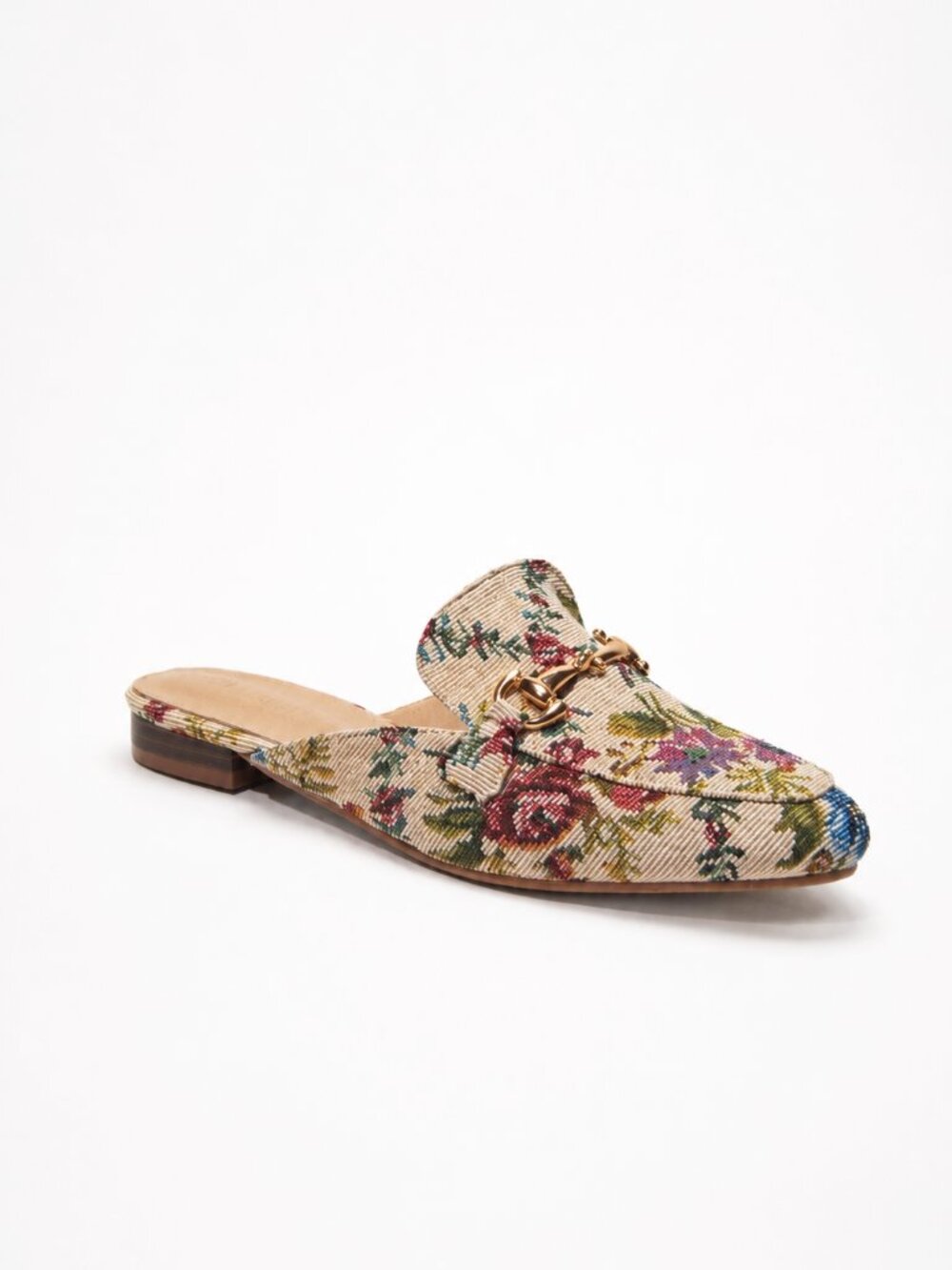 Classic Tapestry Horsebit Floral Mule Loafers – Elegant Slip-On Flat Shoes